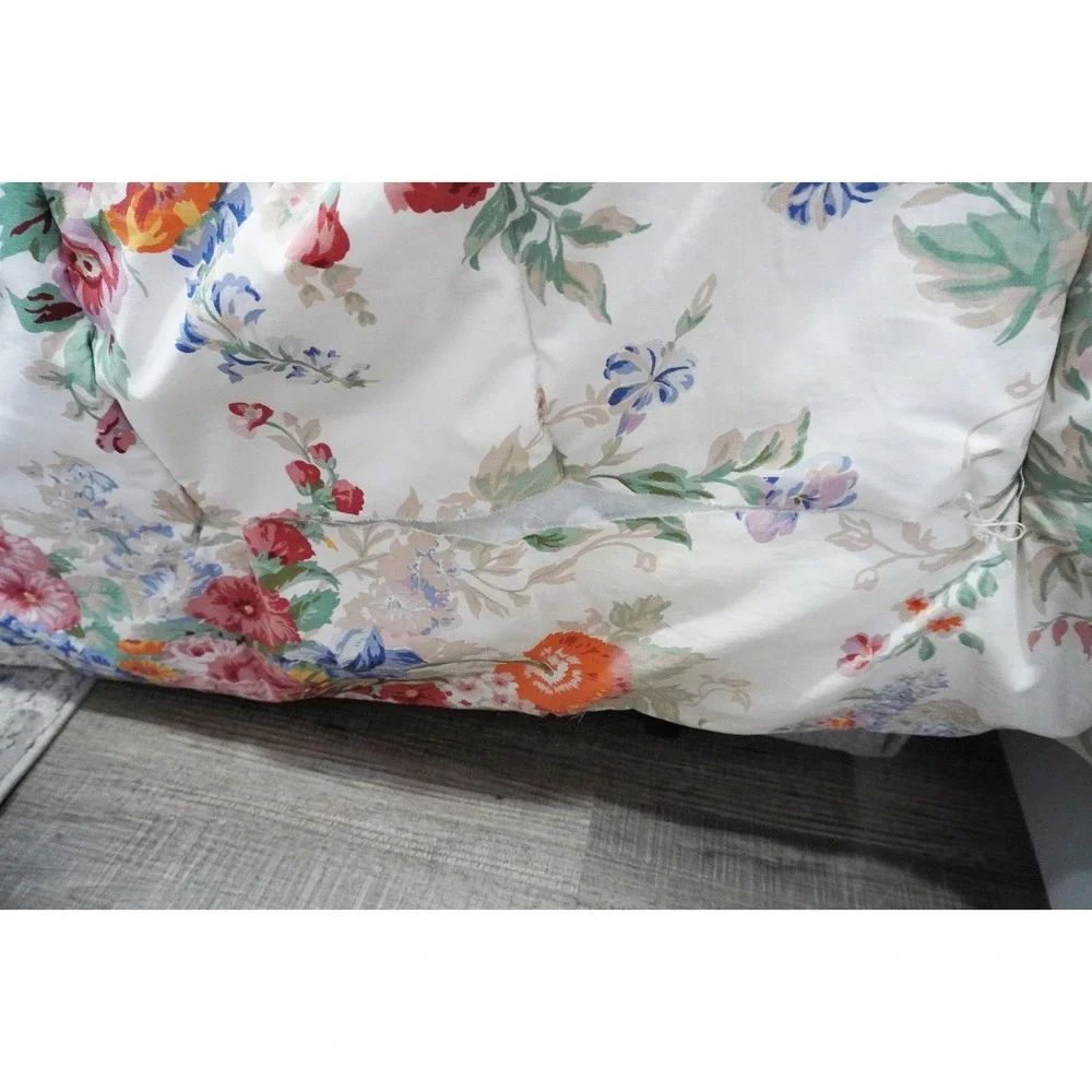 VTG Ralph Lauren Southampton Beach House White Floral KING Quilted Comforter